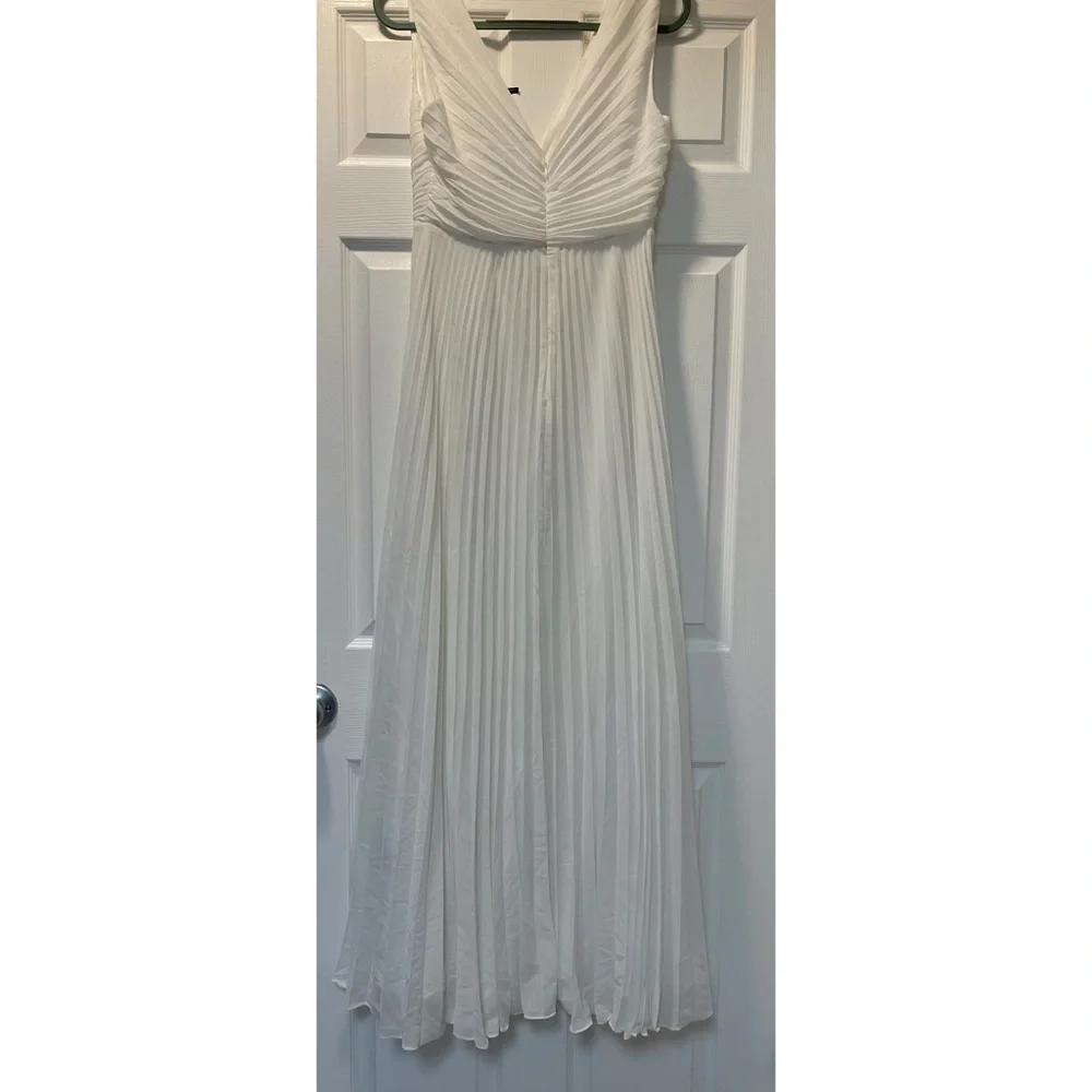 BHLDN x Badgley Mischka Sloane Size 6 Ivory Pleated Maxi Wedding Dress - Picture 13 of 13